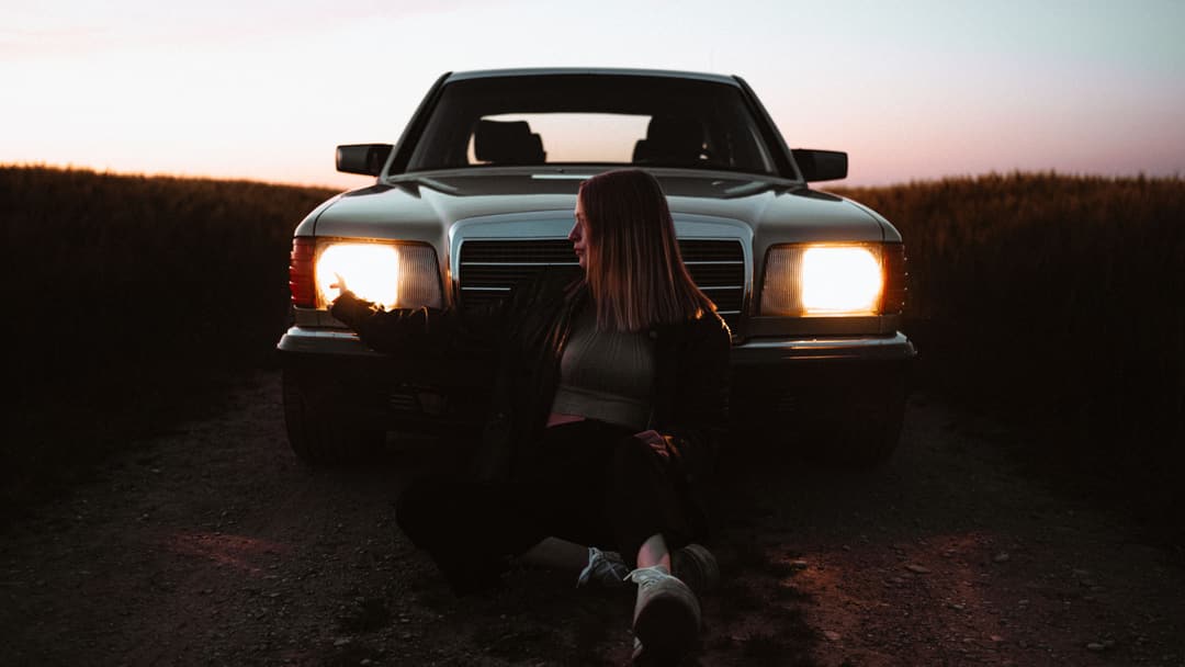 GIRL, CAR, SUNSET - portrait, editorial, outdoor - photograph 13 of 17 by Marco Meyer in Bavaria, Germany, 2025