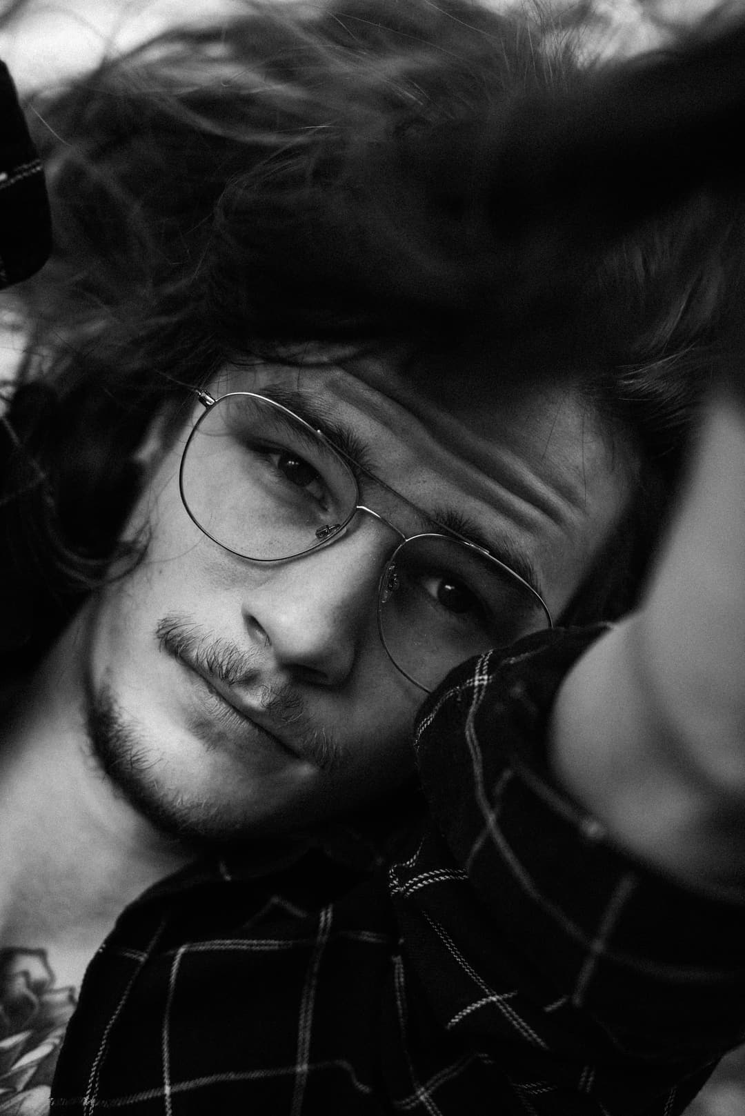 SELF PORTRAITS NO 1 - available light, black and white, nikon - photograph 6 of 9 by Marco Meyer, 2021
