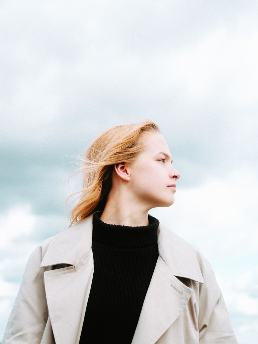 WIND AGAINST BLUE - portrait, natural light, fujifilm - photograph 1 of 12 by Marco Meyer in Augsburg, Germany, 2024
