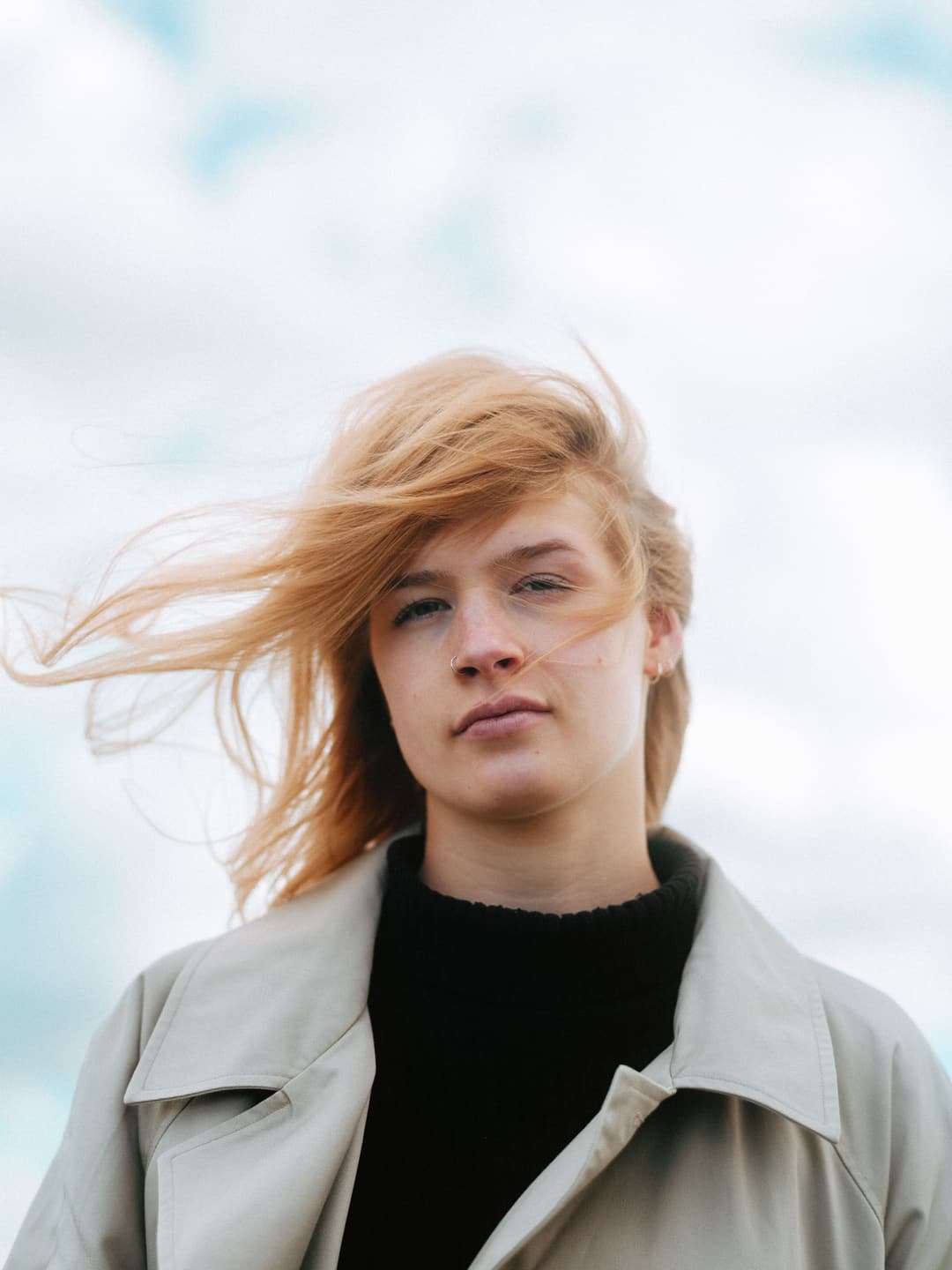 WIND AGAINST BLUE - portrait, natural light, fujifilm - photograph 12 of 12 by Marco Meyer in Augsburg, Germany, 2024
